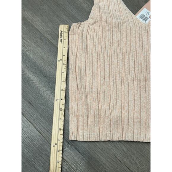 Eberjey Womens Infinite V-Neck Ribbed Sweater Tank Top Pullover Pink Sz XL NWT - Picture 10 of 10